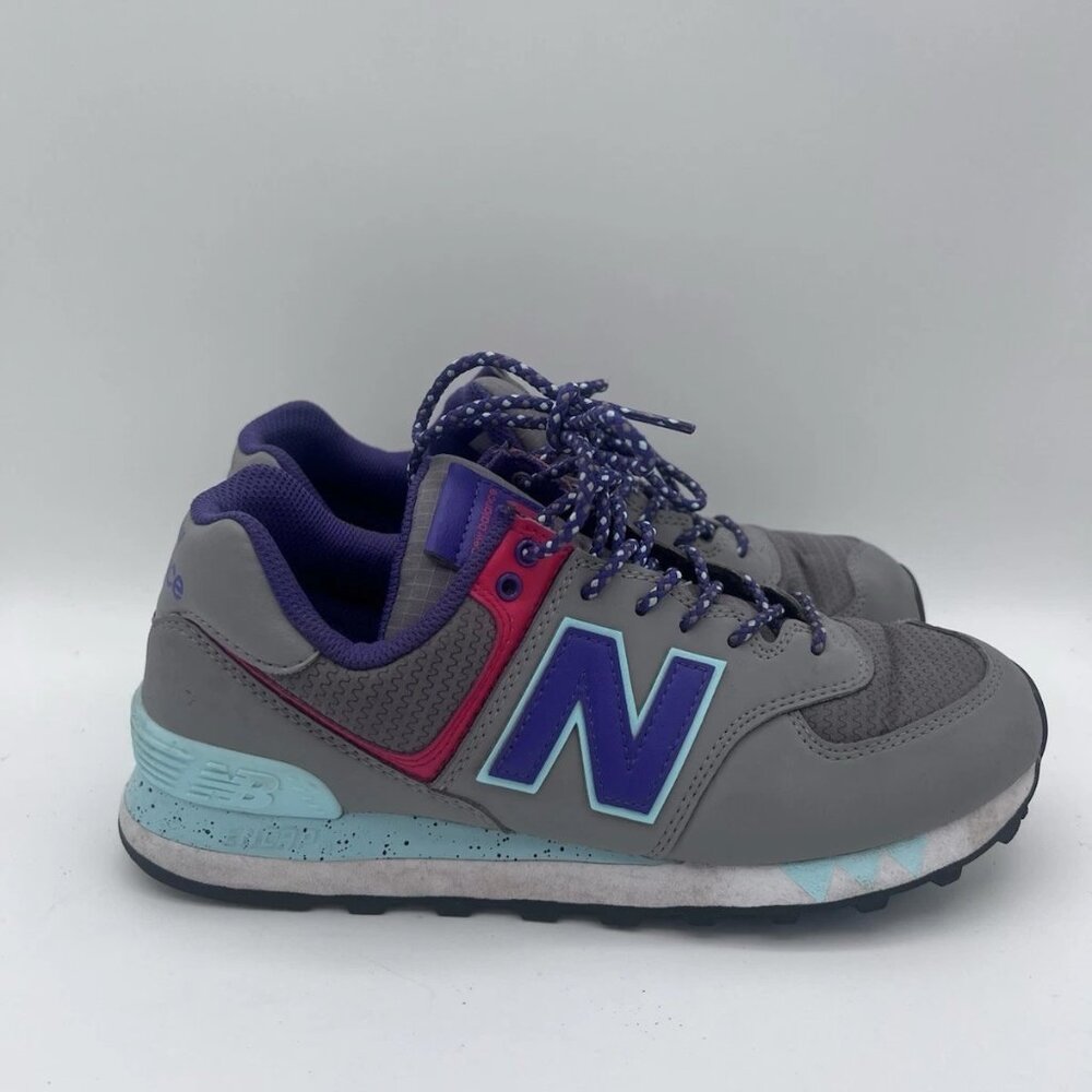 Women's New Balance 574 Gray / Purple /‎ Multicolor Shoes Size 7.5 WL574WOA